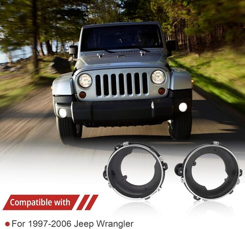 دلاء المصباح الأمامي LH & RH المتوافقة مع 1997-2006 Jeep Wrangler استبدال OE 110383 110384 in Kuwait