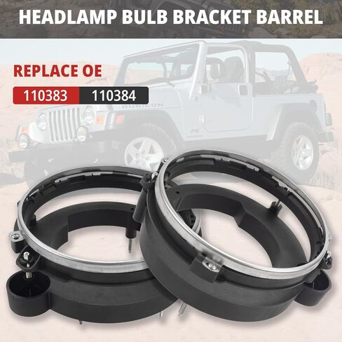 دلاء المصباح الأمامي LH & RH المتوافقة مع 1997-2006 Jeep Wrangler استبدال OE 110383 110384 in Kuwait