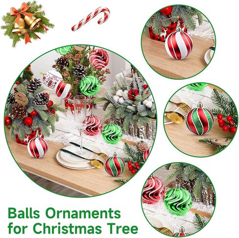 30ct Christmas Balls Ornaments- 2.36’’ Shatterproof Balls Ornaments for Xmas Tree Decorations, Hanging Balls Red and Green Christmas Ball Ornaments Set for Holiday Party Decoration (2) in Saudi Arabia