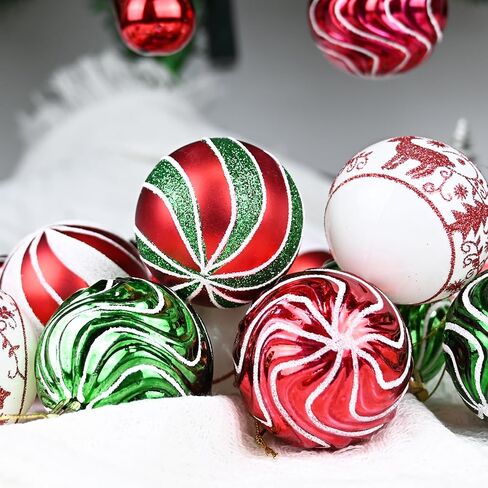 30ct Christmas Balls Ornaments- 2.36’’ Shatterproof Balls Ornaments for Xmas Tree Decorations, Hanging Balls Red and Green Christmas Ball Ornaments Set for Holiday Party Decoration (2) in Saudi Arabia