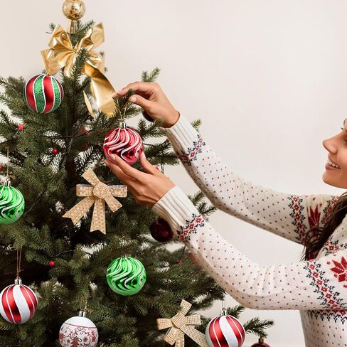 30ct Christmas Balls Ornaments- 2.36’’ Shatterproof Balls Ornaments for Xmas Tree Decorations, Hanging Balls Red and Green Christmas Ball Ornaments Set for Holiday Party Decoration (2) in Saudi Arabia