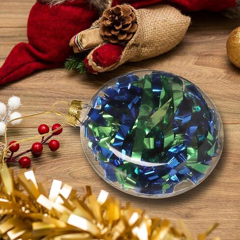 12 قطعة من زخارف عيد الميلاد المسطحة قابلة للتعبئة، لمبة زجاجية شفافة مقاس 3.2 بوصة لزينة عيد الميلاد المعلقة قابلة للإزالة، مصابيح كروية بيضاوية شفافة DIY لتزيين شجرة الحرف اليدوية in Kuwait