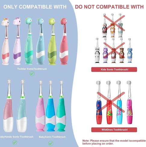 Baby Toothbrush Heads Compatible with Papablic/BabyHandy/Electric Toothbrushes, Compatible with Brush-Baby BabySonic/Seago SG902/SG602, 5 Pack in Saudi Arabia