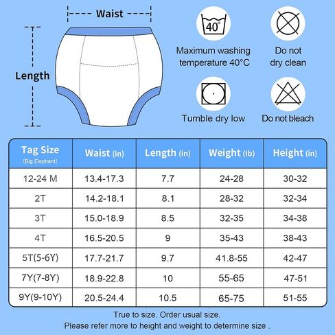 BIG ELEPHANT Toddler Potty Training Underwear, Cotton Training Pants | Soft Absorbent Training Pants for Baby Boys & Girls, Gentle Cotton Comfort for Daytime Potty Learning in Saudi Arabia