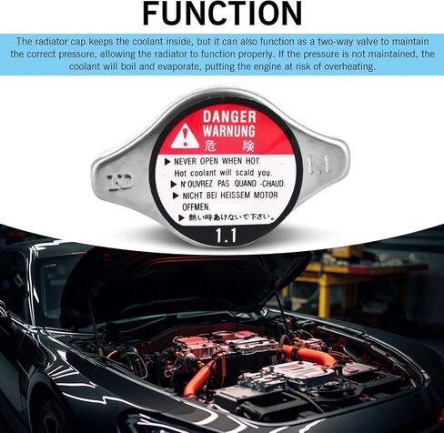 1 PC Car Radiator Reservoir Cap, Open Cooling System Overflow Water Tank System Sealing Anti-scalding Cap, Replace OEM #19045-RAA-003, for Honda Civic Accord Odyssey CRV Pilot (Black) in Saudi Arabia