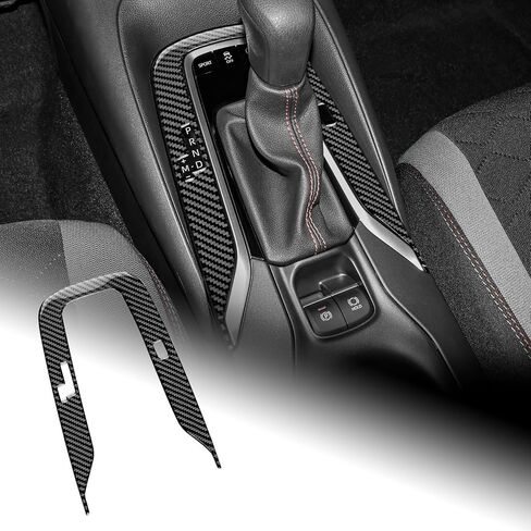 AIRSPEED Carbon Fiber for 2019-2024 Toyota Corolla 2021-2024 Corolla Cross Gear Shift Frame Cover Center Console Interior Trim Accessories, Black in Kuwait