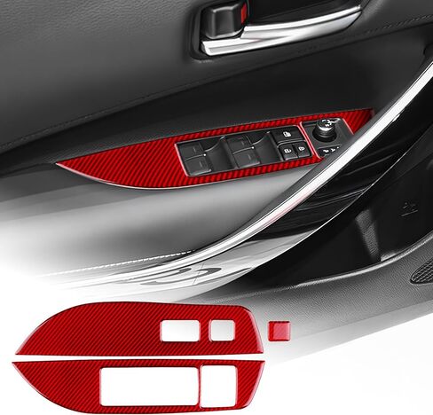 AIRSPEED Carbon Fiber for 2019-2024 Toyota Corolla 2021-2024 Corolla Cross Gear Shift Frame Cover Center Console Interior Trim Accessories, Black in Kuwait