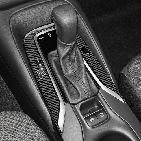 AIRSPEED Carbon Fiber for 2019-2024 Toyota Corolla 2021-2024 Corolla Cross Gear Shift Frame Cover Center Console Interior Trim Accessories, Black in Kuwait