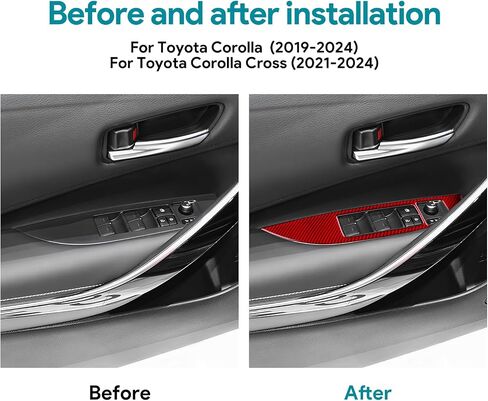 AIRSPEED Carbon Fiber for 2019-2024 Toyota Corolla 2021-2024 Corolla Cross Gear Shift Frame Cover Center Console Interior Trim Accessories, Black in Kuwait