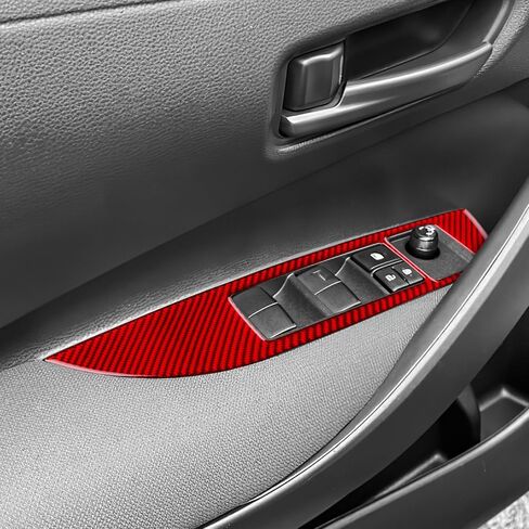 AIRSPEED Carbon Fiber for 2019-2024 Toyota Corolla 2021-2024 Corolla Cross Gear Shift Frame Cover Center Console Interior Trim Accessories, Black in Kuwait