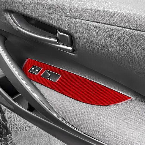 AIRSPEED Carbon Fiber for 2019-2024 Toyota Corolla 2021-2024 Corolla Cross Gear Shift Frame Cover Center Console Interior Trim Accessories, Black in Kuwait