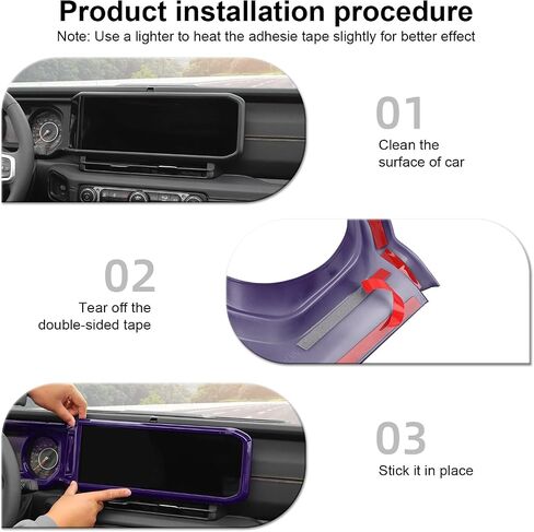 CheroCar Center Console Dashboard Panel Cover Interior Decoration Accessories for Jeep Wrangler JL JLU & Gladiator JT 2024+,Purple in Kuwait