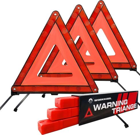 Safety Triangles for Emergency Use, Road Side Triangle Reflectors, Warning Triangle with Case for Vehicles Breakdown(3 Packs) in Saudi Arabia