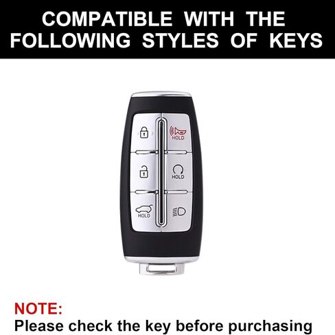 Black TPU Gold Edge Smart Key Fob Case Protective Cover Compatible with Hyundai Genesis G80 GV80 2021-2022 6 Button Keyless Entry Remote Accessories(6A Type) in Kuwait