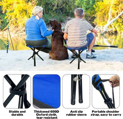 Travel Folding Camping Stool, 14.6 inches Tripod Chair and Maximum weight 300 lbs Outdoor Portable Party Chair Fishing Chair Seat for Camping Fishing Hiking Gardening and Beach Garden Painting in Kuwait