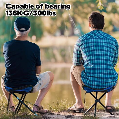 Travel Folding Camping Stool, 14.6 inches Tripod Chair and Maximum weight 300 lbs Outdoor Portable Party Chair Fishing Chair Seat for Camping Fishing Hiking Gardening and Beach Garden Painting in Kuwait