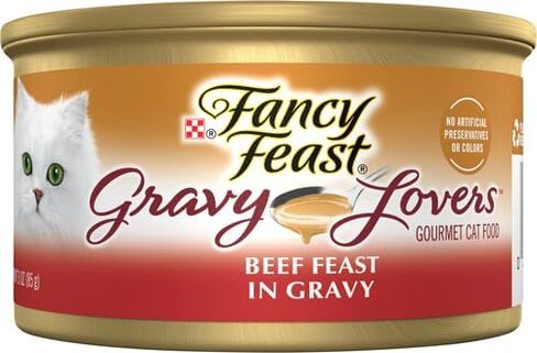 Fancy Feast Classic Gravy Lovers Beef in a Roasted Beef Flavor Gravy Wet Cat Food, 85 g (Pack of 1) in Saudi Arabia