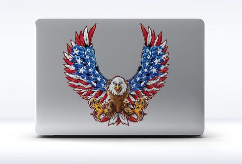 Sonic Print American Bald Eagle Decal | Waterproof Permanent Collectible Patriotic American Flag Car Motorcycle Bicycle Skateboard Laptop Luggage Bumper Vinyl Decal (7 Wide x 6.8 Tall) in Saudi Arabia