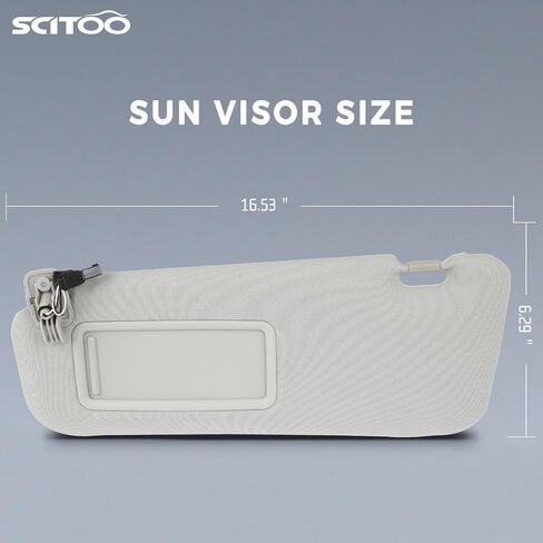 SCITOO Gray Left Driver Side Sun Visor Assembly fit for 2010 2011 2012 2013 2014 2015 for Mazda CX-9 with Sunroof in Saudi Arabia