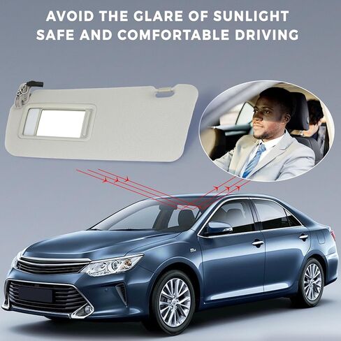 SCITOO Gray Left Driver Side Sun Visor Assembly fit for 2010 2011 2012 2013 2014 2015 for Mazda CX-9 with Sunroof in Saudi Arabia