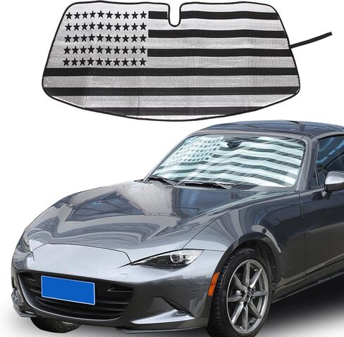 مظلة شمس للزجاج الأمامي للسيارة متوافقة مع Mazda MX-5 2016-2024 مظلة شمسية قابلة للطي وعاكس للأشعة فوق البنفسجية ونافذة أوتوماتيكية وغطاء درع (النمط B) in Kuwait