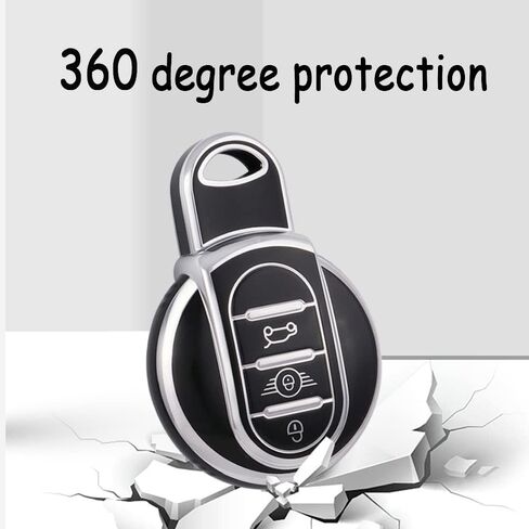 HIBEYO TPU Key Fob Cover for BMW Mini Cooper F55 Clubman F54 Hatch F56 Cabrio F57 Countryman Cooper S Cooper D Cooper SD F60 Accessories Key Shell Cover Protector-Purple in Saudi Arabia