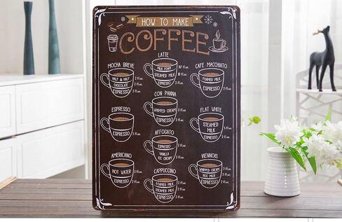 How To Make Coffee Vintage Metal Wall Sign Tin Plaque Wall Decoration (Coffee) in Saudi Arabia