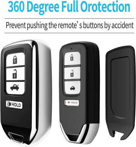 Tukellen لغطاء Honda Key Fob، حافظة مفاتيح ناعمة ممتازة من مادة TPU للحماية الكاملة لسيارة Honda Accord Civic CRV Pilot Ridgeline Odyssey Passport Smart Remote Key Protector 5 أزرار (أحمر) in Kuwait