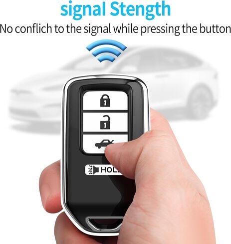 Tukellen لغطاء Honda Key Fob، حافظة مفاتيح ناعمة ممتازة من مادة TPU للحماية الكاملة لسيارة Honda Accord Civic CRV Pilot Ridgeline Odyssey Passport Smart Remote Key Protector 5 أزرار (أحمر) in Kuwait