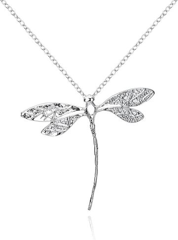 925 Sterling Silver Pendant Necklace Delicate Dragonfly Pendant Necklace Handmade Charms Necklace for Women Jewelry Gift in Saudi Arabia