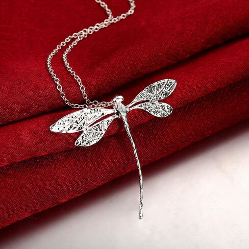 925 Sterling Silver Pendant Necklace Delicate Dragonfly Pendant Necklace Handmade Charms Necklace for Women Jewelry Gift in Saudi Arabia