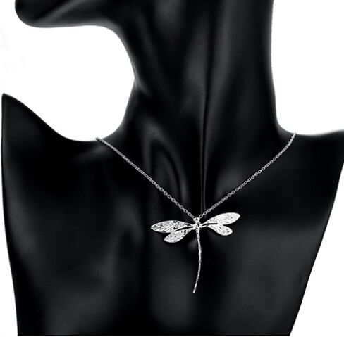 925 Sterling Silver Pendant Necklace Delicate Dragonfly Pendant Necklace Handmade Charms Necklace for Women Jewelry Gift in Saudi Arabia