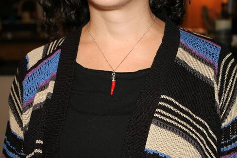 Italian Red Horn Necklace - Silver Cornicello Good Luck Pendant with Sterling Silver Chain in Kuwait
