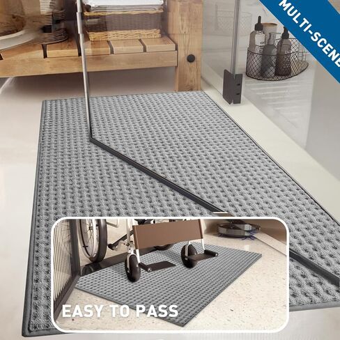 Upgraded Bath Mat Rug- Non Slip Super Absorbent Quick Dry Thin Low pile Bathroom Rugs Fit Under Door- Washable Bathroom Floor Mats-Shower Rug for in Front of Bathtub Shower, Beige, 19.6×31.5'' in Saudi Arabia