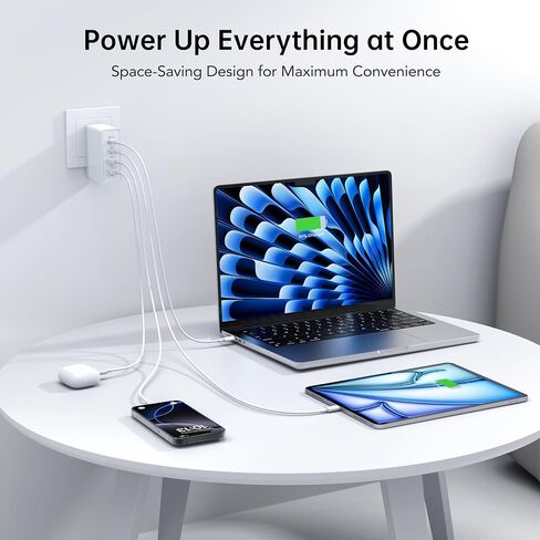 156W USB C Charger Block, 4-Port Type C Fast Desk Charging Station PD3.0 and QC 65W Laptop Wall Charger Adapter Plug Hub for MacBook Pro/Air,DELL,HP Surface for iPhone 15/Pro/14/13,Galaxy S23 in Saudi Arabia