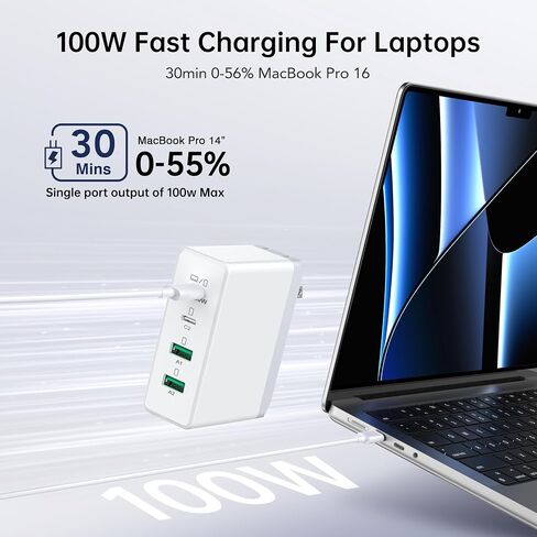 156W USB C Charger Block, 4-Port Type C Fast Desk Charging Station PD3.0 and QC 65W Laptop Wall Charger Adapter Plug Hub for MacBook Pro/Air,DELL,HP Surface for iPhone 15/Pro/14/13,Galaxy S23 in Saudi Arabia