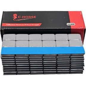 C-HORSE Stick On Wheel Weights - 0.50-Ounce, Blue Adhesive Tape - Professional Quality Tire Balancer Stickers - Durable Car, Vehicle, Automobile Accessories, Parts (Grey, 1 Box)