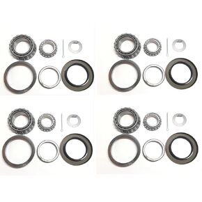 (Set of 4) WESTERNPRIME Trailer Hub Wheel Bearing Kit 25580 LM67048 with Grease Seal 10-36 2.250'' I.D. and 10-10 2.125'' I.D. for 5200 lb. Tandem Axles