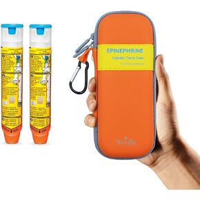 EMPTY EpiPen Hard-Shell Carry Case, Ultra Slim Carrying Holder for 2 Epi Pen Auto-Injectors, High-Visibility, Splash Resistant, Compact Travel Size for First Responder & Allergy Sufferer (YL)