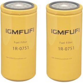 1R-0751 Fuel Filter Replaces for 1R0759,FF5324,BF7632,P551315,68197769AA,Fits For C7,3126,L6 Diesel Engines(Pack of 2).