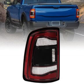 LED Tail Light Assembly For Dodge Ram 2500 3500 2019 2020 2021 2022 2023 2024 Right Passenger Side Black Bezel Rear Lamp w/Blind Spot (Module NOT Included) 68361722AH CH2801224