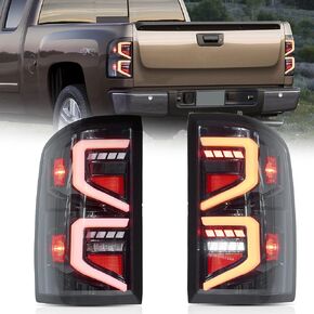 VLAND LED Tail lights Fit for 2007-2013 Chevrolet Silverado 1500/2500HD/3500HD, 2007-2014 GMC Sierra 3500HD, Clear