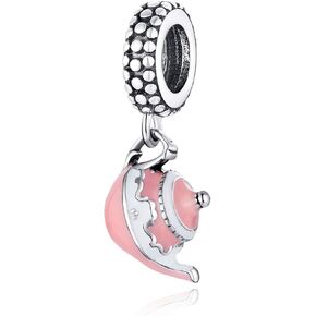 Coffee Cup Bead Charms for Bracelets 925 Sterling Silver Love My Life Clear Cz Charms Summer Charms Enamel Charms for Bracelets (Teapot Dangle Charms)