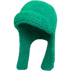Warm Knit Trapper Hats for Women Ushanka Hat Knit Aviator Hat with Ear Flap Russian Hat for Cold Weather Winter Stocking Cap