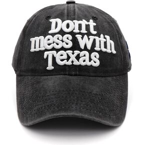 Don't Mess with Texas Flag Hats Washed Adjustable Baseball Cap