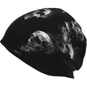 Skull Stretch Slouchy Beanie Hat for Women Men Cool Knit Skull Cap Mens Slouch Beanie Cap Skull Hats