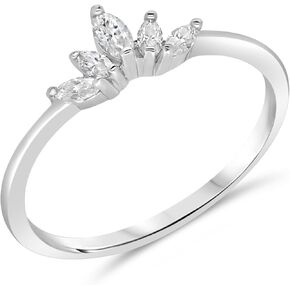 Elegant Moissanite Wedding and Engagement Ring Set, Dainty Rings for Women, Sterling Silver Eternity Band, Non-Tarnish Fashion Jewelry, Unique Anniversary and Bridal Promise Rings for Her