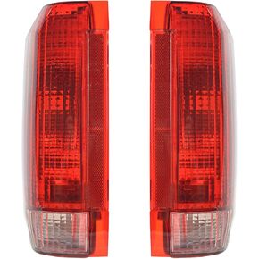 TRQ Driver & Passenger Side Rear Tail Lights Set Compatible with 1990-1996 Ford Bronco F-150 1990-1997 F-250 1997 F-250 HD F-350 FO2800106 FO2801105