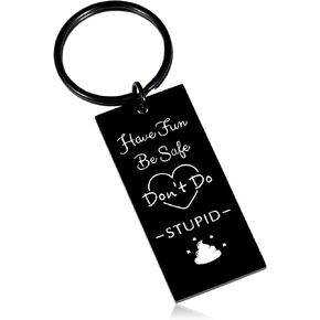 Christmas Stocking Stuffers for Teens Son Daughter Dont Do Stupid Sh T Keychain from Mom Dad Gifts for Student Boys Girl Boys Christmas Gifts Back to School Gifts Funny Gift for Kids Birthday