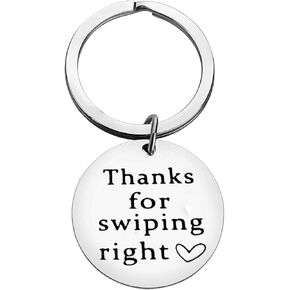 Valentines Day for Him Her Couple Gifts for Boyfriend Girlfriend Couple Keychain Couple Jewelry for Husband Wife Fiance Gifts for Christmas Birthday Gifts for Thanks for Swiping Right Keyring
